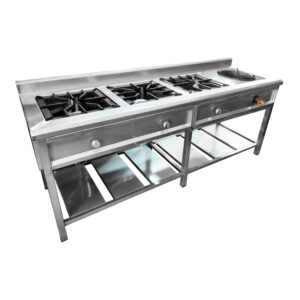 Cocina Industrial de 3 Hornillas mas Chifera