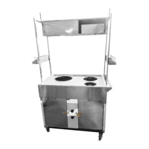 Carrito Emolientero Con 3 Ollas 90 X 60 Cm