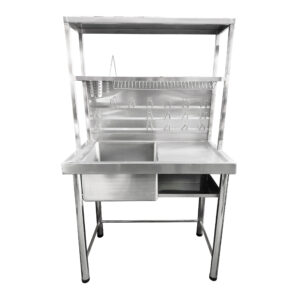 Lavatorio 1 Poza 170 x 100 x 60 Cm 304 con Escurridor Acero Inoxidable