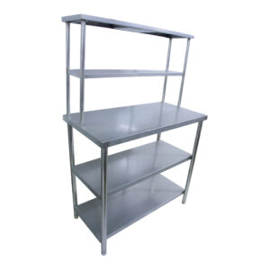 Mesa de Trabajo con Repisa de 5 Niveles 108 x 57 x 160 cm Acero Inoxidable