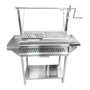 Parrilla de Acero Inoxidable con Manivela